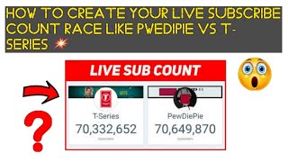 How to create and compare live sub count like pwedipie vs t-series | latest | #63 ep | 1A tech | screenshot 1