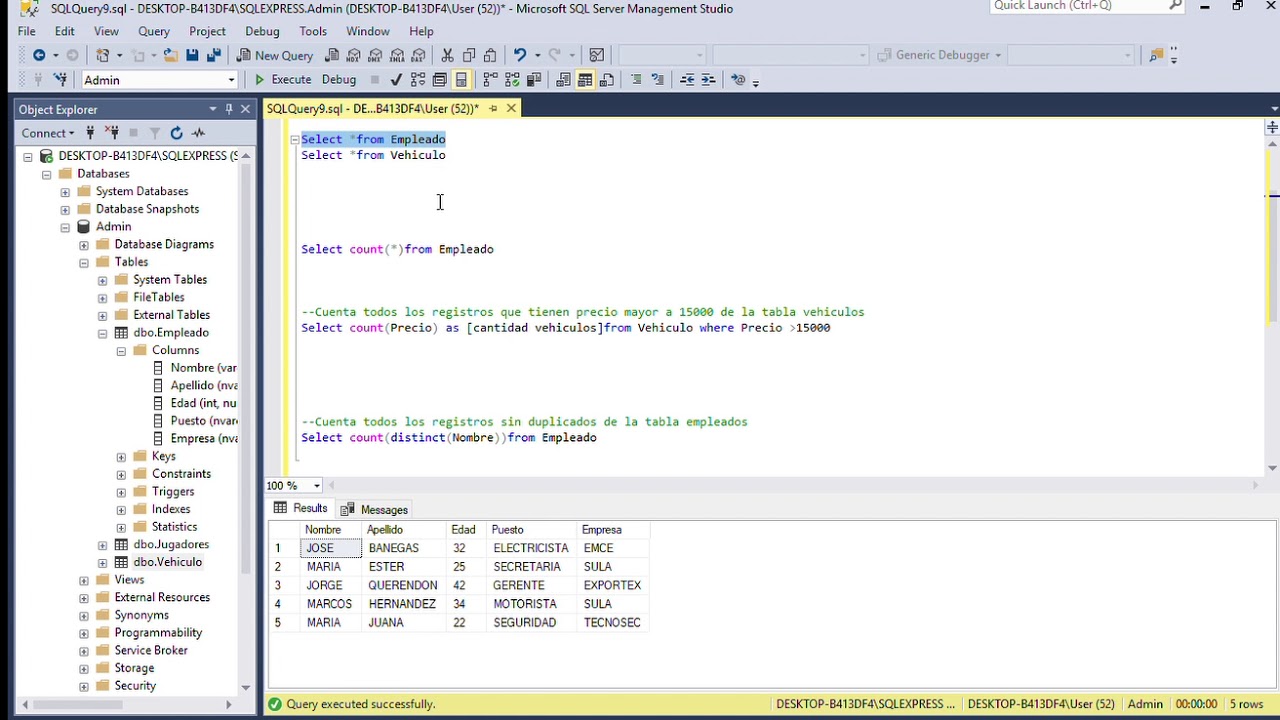 Sentencia Count, AVG, Sum SQL - YouTube