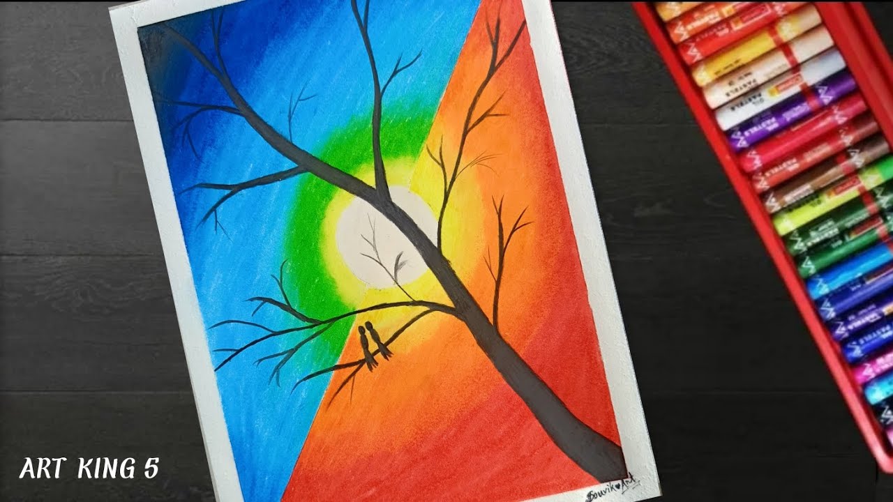 How To Draw Day And Night With Oil Pastel Oil Pastel Drawing For how-to-draw-day-and-night-with-oil-pastel-oil-pastel-drawing-for