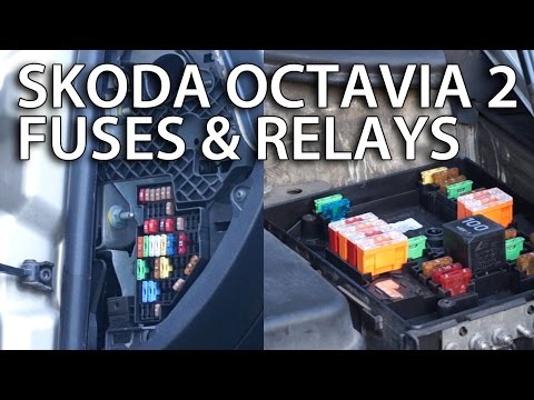 Where are fuses and relays located in Skoda Octavia II