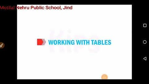 Class-8 Computer Chapter-3(Working with tables)