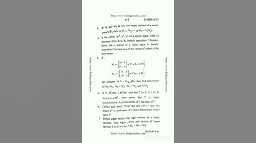 Hnbgu linear algebra question paper