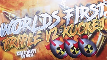 THE WORLDS FIRST TRIPLE V2 ROCKET GAMEPLAY  - COD WW2 TRIPLE NUKE GAMEPLAY