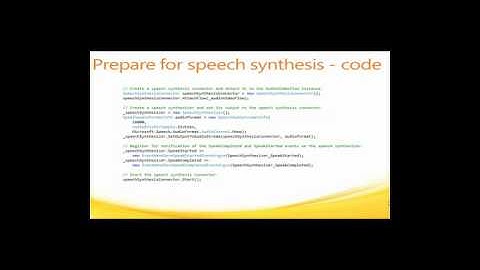 Microsoft Unified Communications Managed API 3.0 Core SDK and Lync 2010 SDK - Speech Synthesis