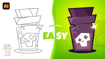 Illustration in Adobe Illustrator Tutorial - How To Draw Glass bottle