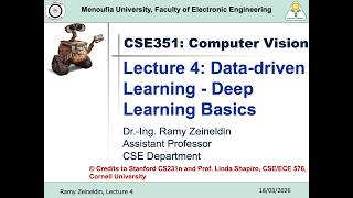 Lec 4: Data-driven Learning - Deep Learning Basics (Part 1) | CSE351 Computer Vision | Spring 2026 Lec 4: Data-driven Learning - Deep Learning Basics (Part 1) | CSE351 Computer Vision | Spring 2026