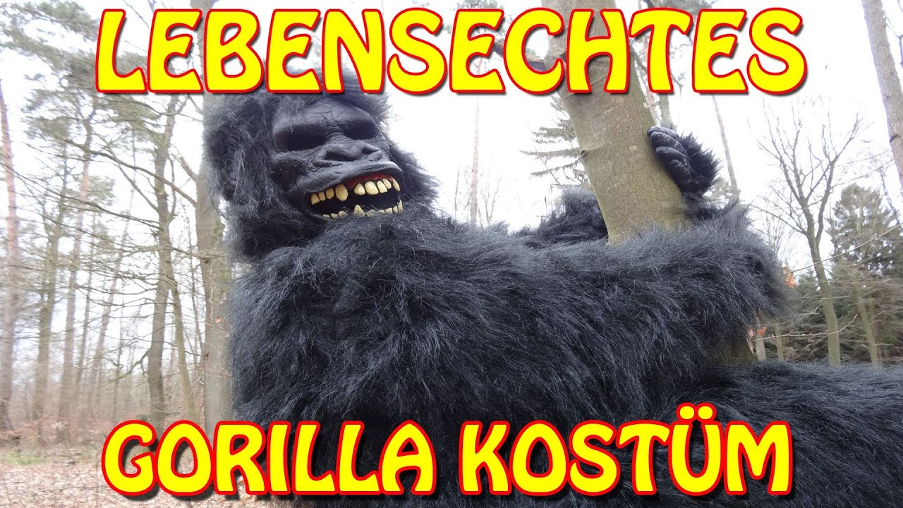 Gorilla Tier 2D Karten Party Gesichtsmaske Kostüm Ape Zoo Exotisch Thema 