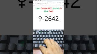 Insert gender symbol in msword #hack #shorts
