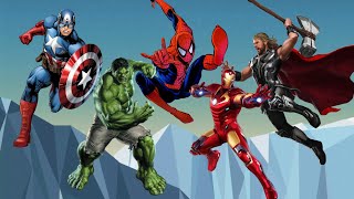 Superheroes Spiderman, Hulk, Iro Man, Captain america, Thor