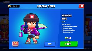 I AM BUYING HEROINE BIBI SKIN SO COOL! BRAWL STARS