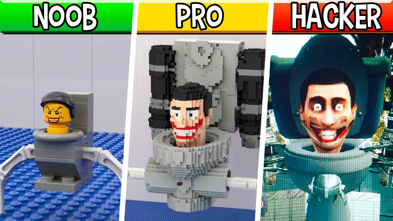 Skibidi Toilet LEGO: Upgraded Scientist Toilet (NOOB, PRO, HACKER