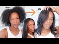 HOW TO: SILK PRESS AT HOME ON NATURAL TYPE 4 HAIR| CURLY TO STRAIGHT + TRIM