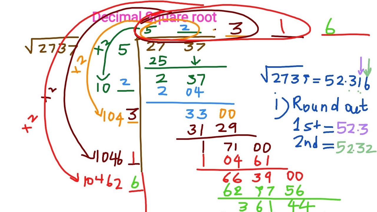 Decimal Root Decimal Square Roots ️1️⃣| Square root trick, Square root division ...