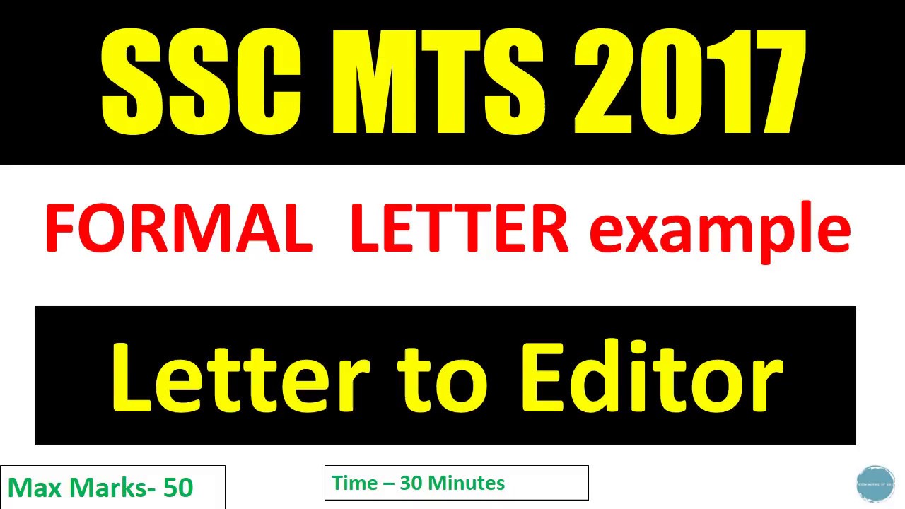 Ssc Mts Descriptive Letter To Editor Formal Letter Example - Youtube