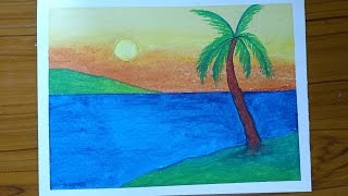 How to draw Easy scenary drawing 🎨 || EASY SCENARY || OILPASTEL ||