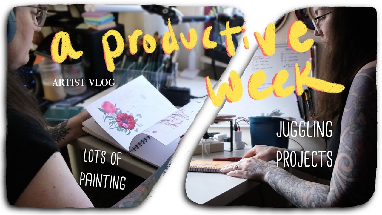 Cozy & Productive artist vlog A full week of painting, juggling ...