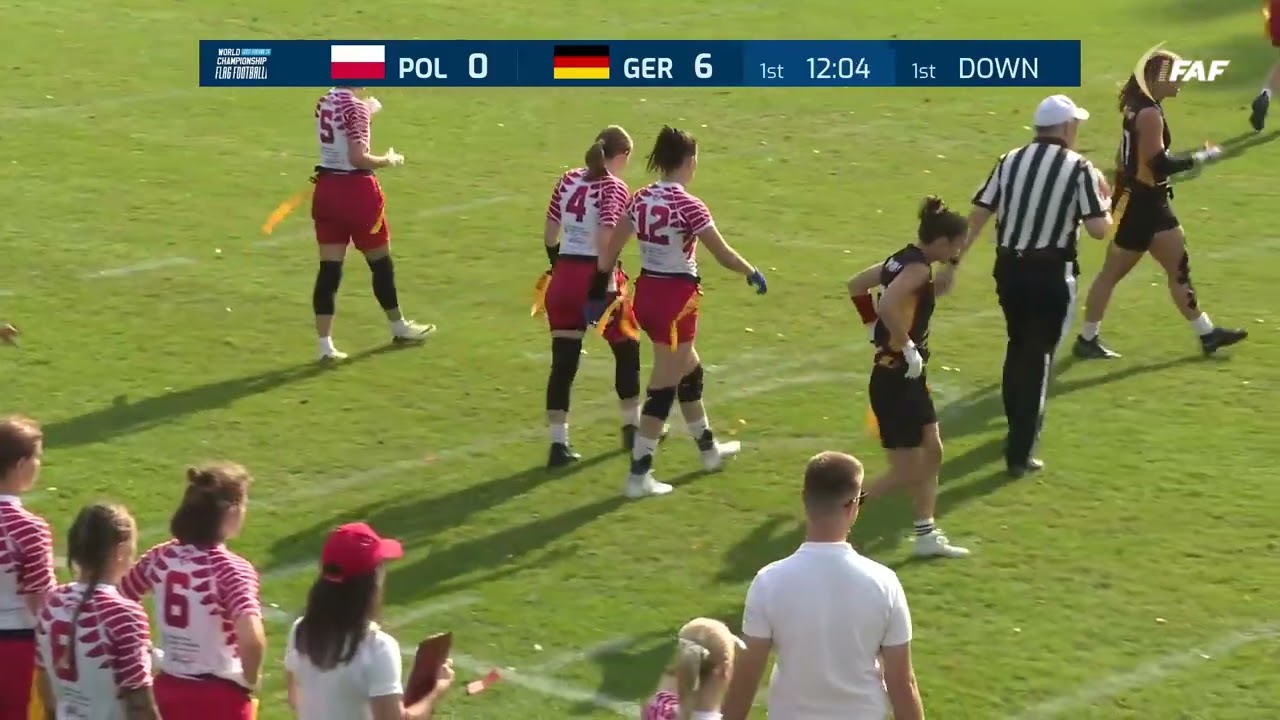 08/27/2024 - 2024 IFAF Flag Football World Cup - Day 1 - Women - Group Play - Poland vs Germany