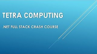 .NET Full Stack class 1