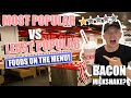 EATING ONLY THE MOST AND LEAST POPULAR FOODS ON THE MENU CHALLENGE FOR 24 HOURS!!