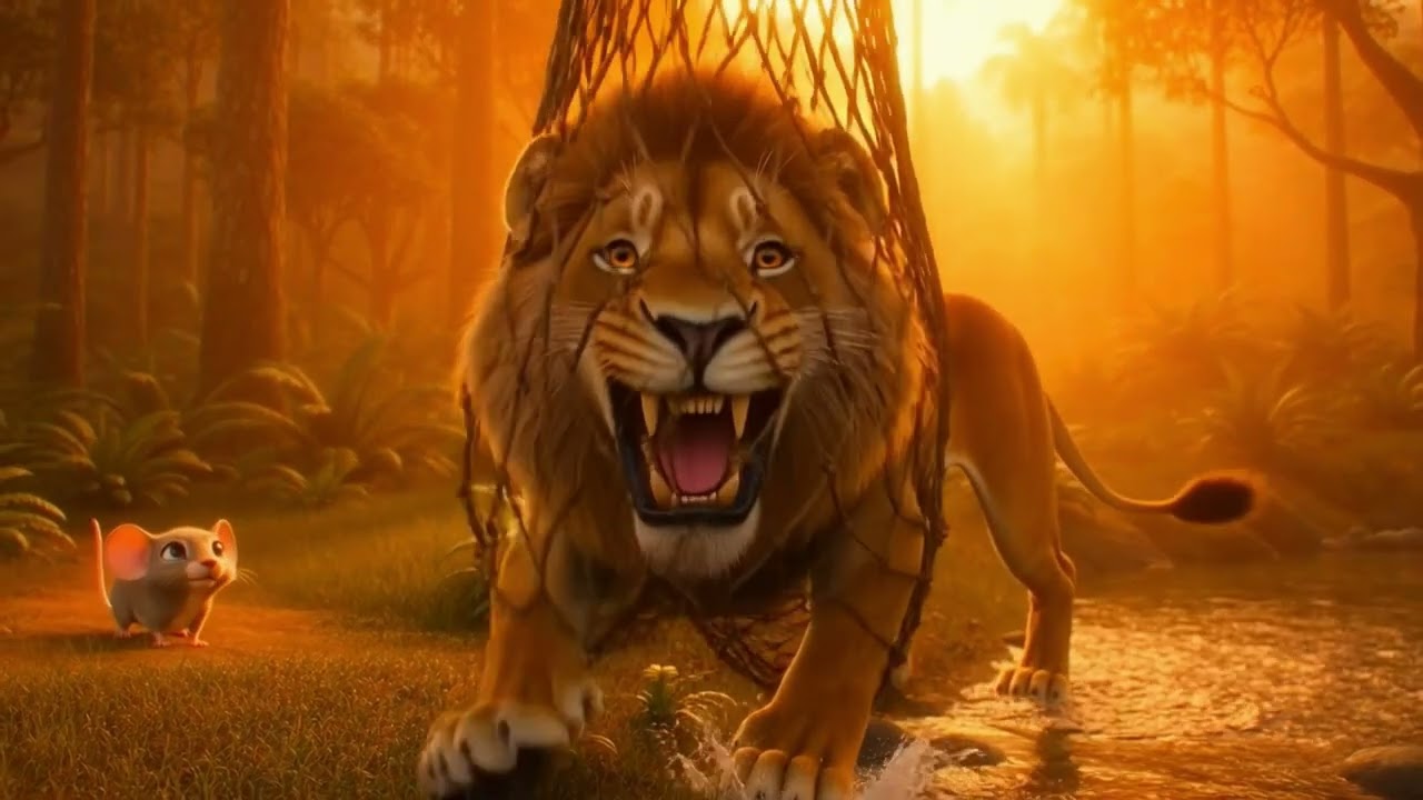 Leul si soricelul- Fabula animata pentru copii | Poveste cu Morală