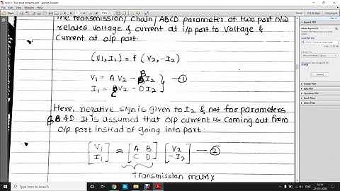 Two Port Network - Transmission parameter (ABCD Parameter)_Part_03