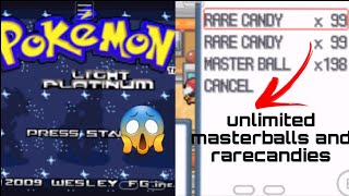 Light platinum Cheats for rare candy, masterballs and walkthrough walls