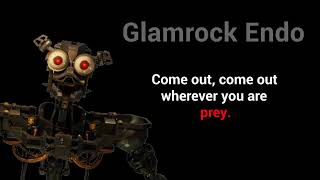 FNAF Security Breach- Glamrock Endo (fan voice)
So, long time no see huh.
Yeah, sorry about my little hiatus, then again I do that from time to time. Anyway, I decided I wanted to do more voice work, this time with the Glamrock Endoskeletons.
I know their whole gig is theyre silent and dont talk, probably from not having a voicebox, but I couldnt help myself. I actually had a few more different voice types I wanted to use, but I decided to go with this one, mainly because I was getting a little frustrated at myself, plus I was just finally happy to make a choice.
There are a few references in this video, mainly from Robo-cop and Chopping Mall, which I know most of you probably havent watched, let alone heard of them, ChoppingMall to be exact.
Hope you guys like it and have a Faztastic Day! FNAF Security Breach- Glamrock Endo (fan voice)