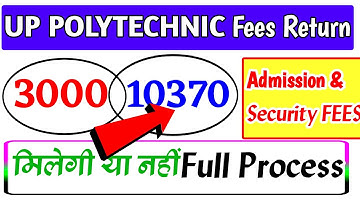 Polytechnic Fees Return Full Process 2022|| Rules ||Security Fees ||Admission 10370 ,3000 withdrawal