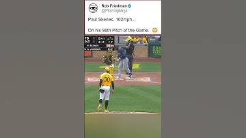 Thumbnail of Paul Skenes is a MONSTER! 102 MPH on his 98th Pitch of the Game #mlb