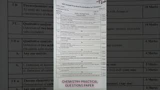 Class 12th Chemistry Practical Questions Paper | HSC Board | 2023 | #shorts