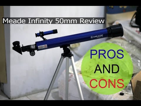 Meade infinity 50mm telescope review (with jupiter, saturn, and moon footage)