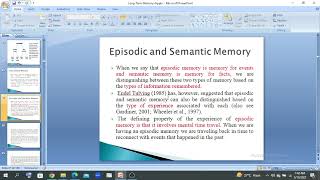 Declarative memory and its types episodic and semantic| urdu/hindi lecture| cognitive psycholog