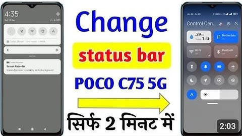 Poco c75 5g status bar change setting | Poco c75 5G Me notification panel change kaise kare