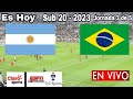 Argentina vs. Brasil en vivo, donde ver, a que hora juega Argentina vs. Brasil Sub 20 - 2023