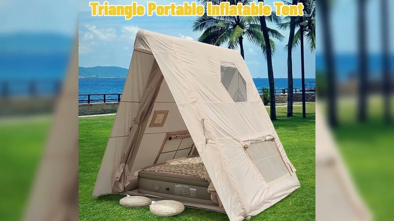A must-have product! Triangle Inflatable Camping Tent Easy Setup 4 Season 2 Persons Waterproof Win