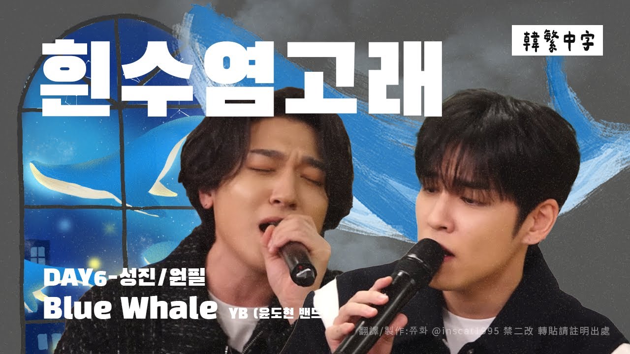 【韓中字】DAY6 晟鎮&元弼 - 藍鯨 Blue Whale (흰수염고래  - YB윤도현 밴드) Sungjin  Wonpil 성진 원필 [Lyrics/가사/歌詞]