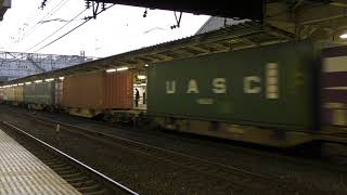 【Japan Railway】海上コンテナ輸送 ピンクONE・UASC・チビINTERASIA積載 4072レ EF65 2075牽引