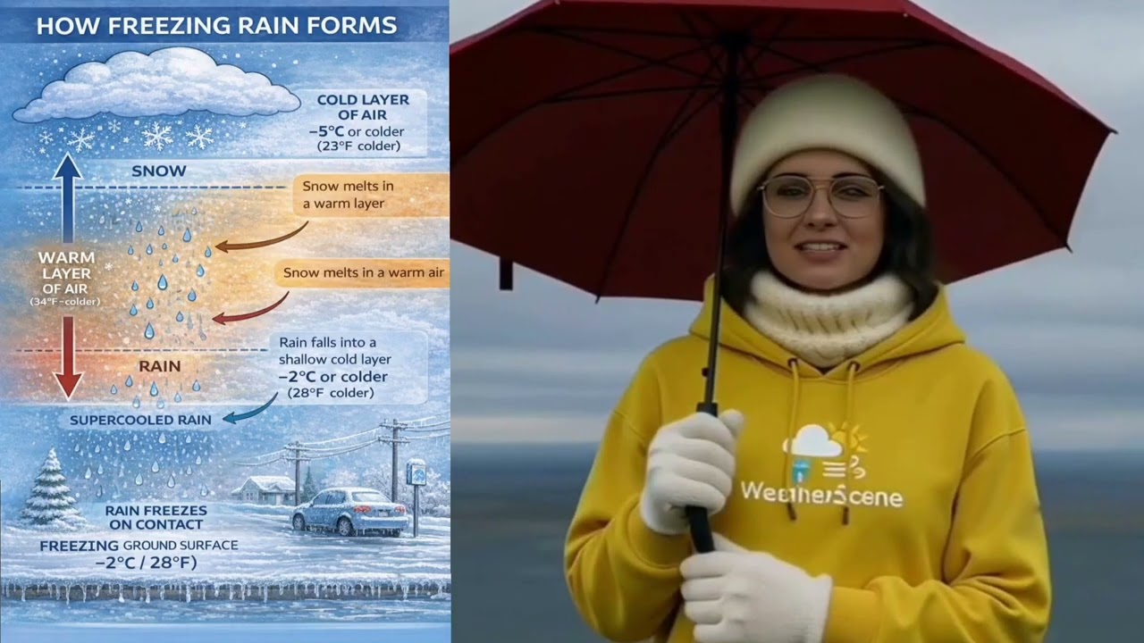 Ледяной дождь: что это такое и почему он образуется.