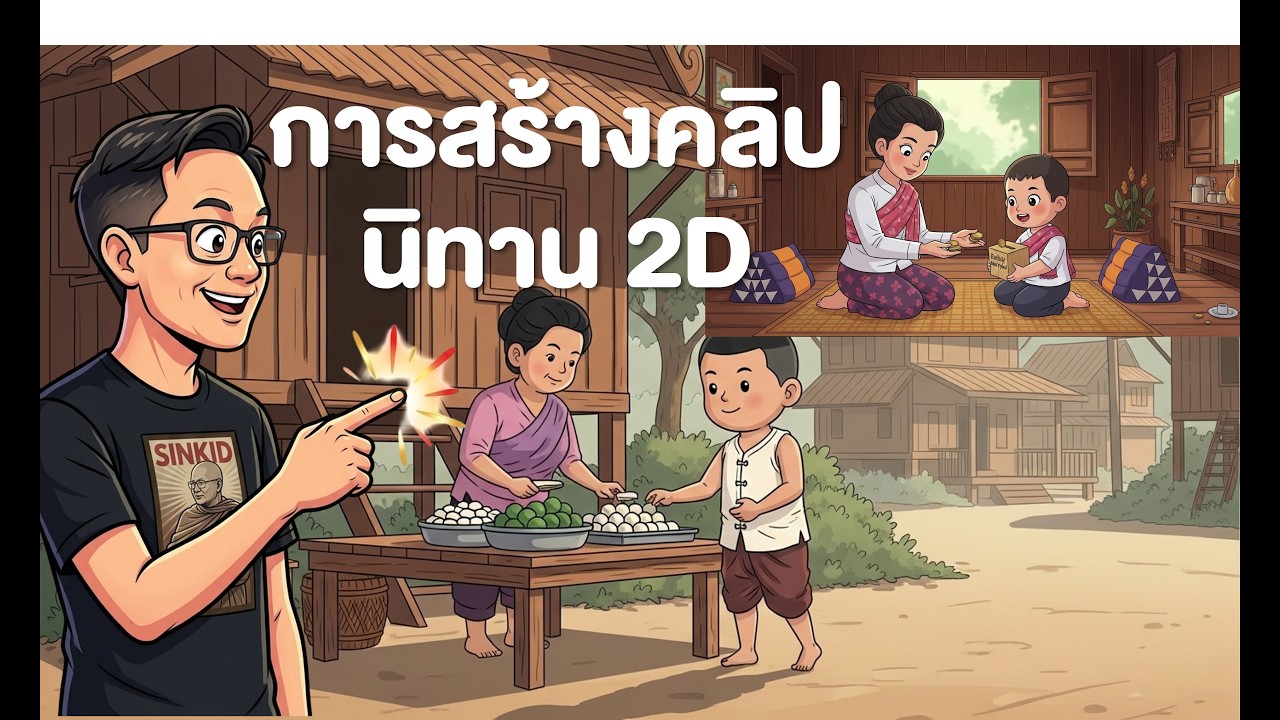 สร้างคลิปนิทานไทยในสไตล์การ์ตูน 2D