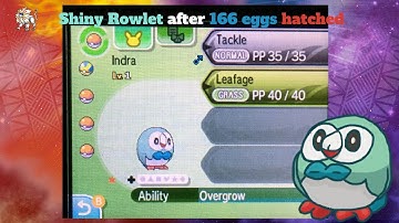 Shiny Rowlet after 166 eggs hatched