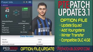 PES 2019 New Option File Update For PTE 3.1 [28-03-2019]