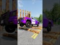 police truck and cars vs wooden bumps #short #beamng #beamngdrive #trucksvs  #speedbump