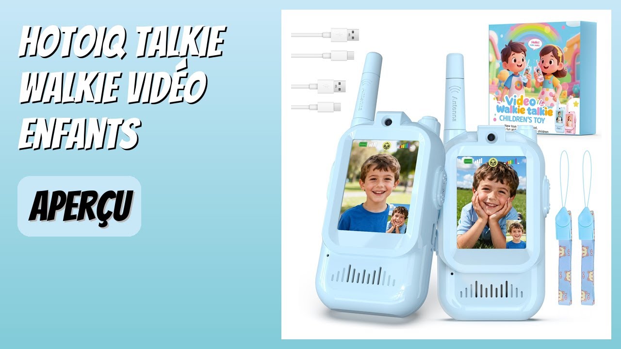 Talkie-Walkie Vidéo Enfant – 2 Pièces Rechargeables Avec Écran HD Et Effets Vocaux