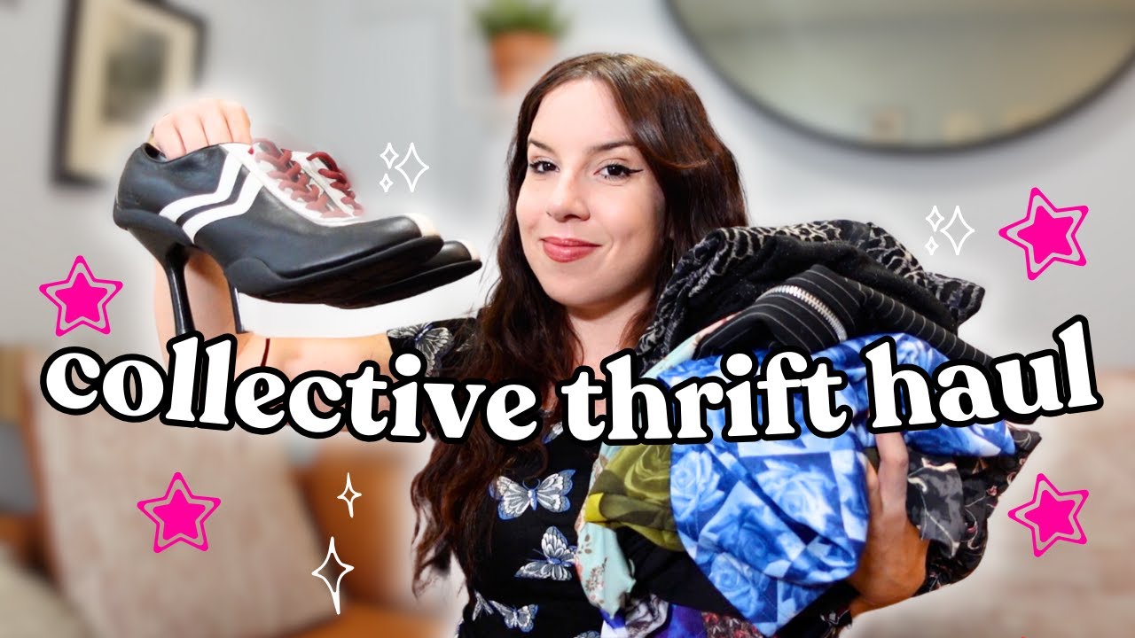 THRIFT WITH ME for fall + a collective thrift haul | try on + styling ...