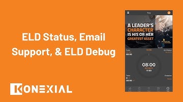 ELD Tutorial: My20 ELD Status, Email Support, & ELD Debug