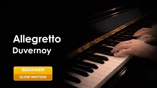 J. B. Duvernoy: Allegretto Op. 176 No. 24 | Slow Piano Tutorial | Beginner