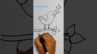 Singing Bird Drawing 🐦🥰🔥 #shorts