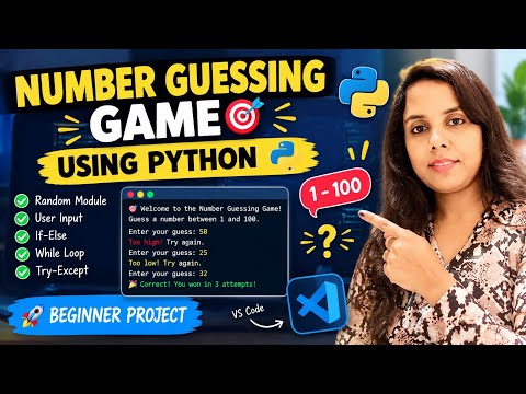 Number Guessing Game Using Python |explained line by line code in hindi #python #coding -  Number Guessing Game Using Python |explained line by line code in hindi #python #coding 