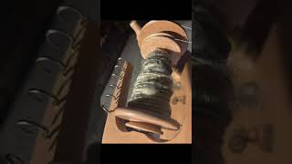 Spinning Shetland wool in the raw!