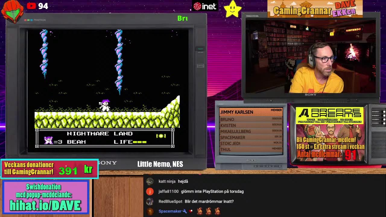 GamingGrannar Livestream kl 20:00! Little Nemo till NES! Klarar vi spelet ikväll?